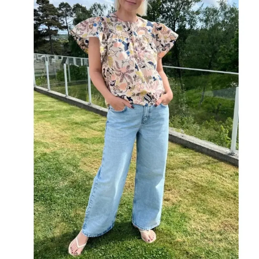 Ulla Johnson Perline Flutter Sleeve Floral Blouse Magnolia Size 0 NEW NWT - Picture 3 of 10